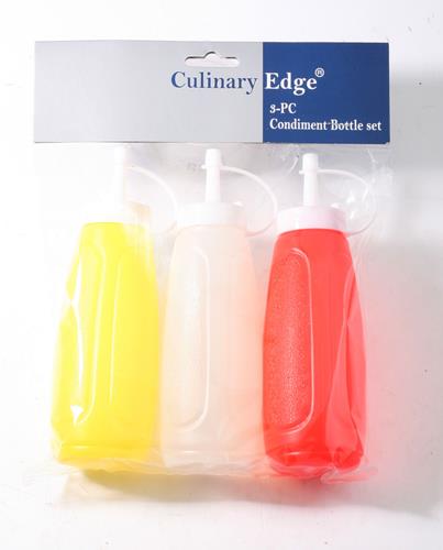 3-PC CONDIMENT BOTTLE