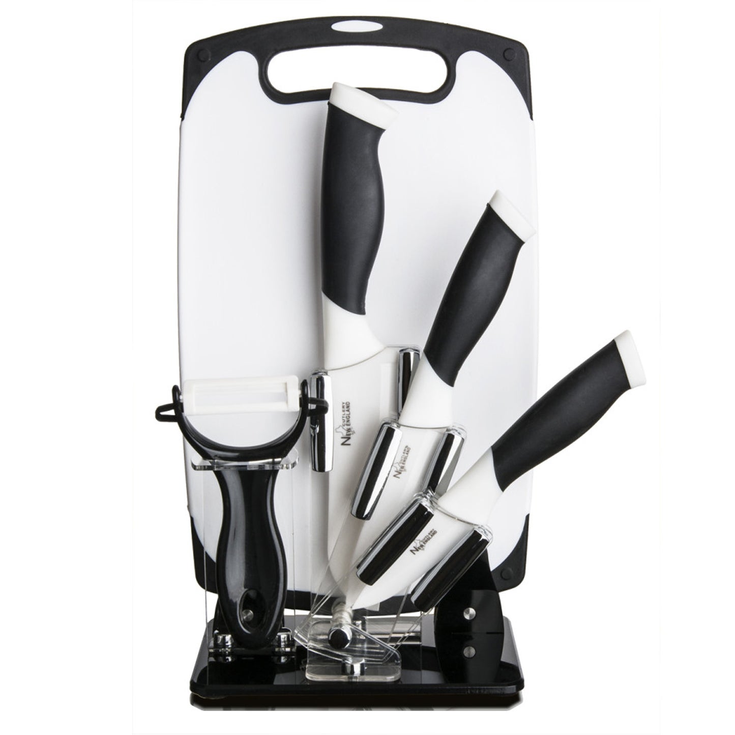 6 PC CERAMIC KNIFE BOARD - BLK