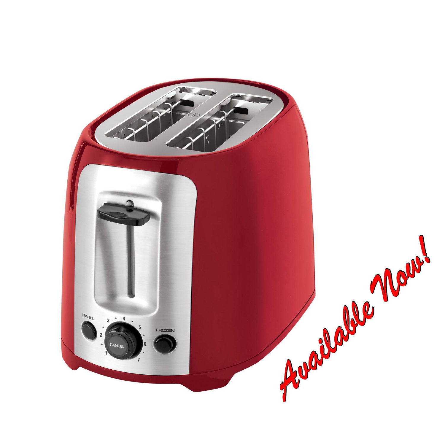 2 Slice Extra Wide Slot Toaster Red Silver P2005 culinaryedge