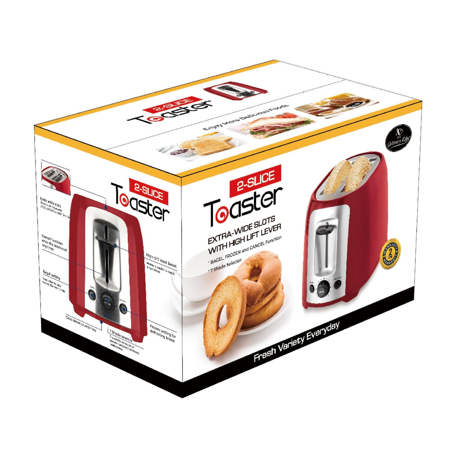 2-Slice Extra Wide Slot Toaster / Red/Silver, P2005