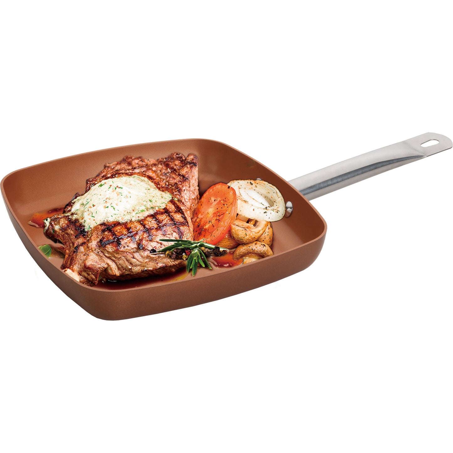9.5 INCH SQUARE COPPER PAN
