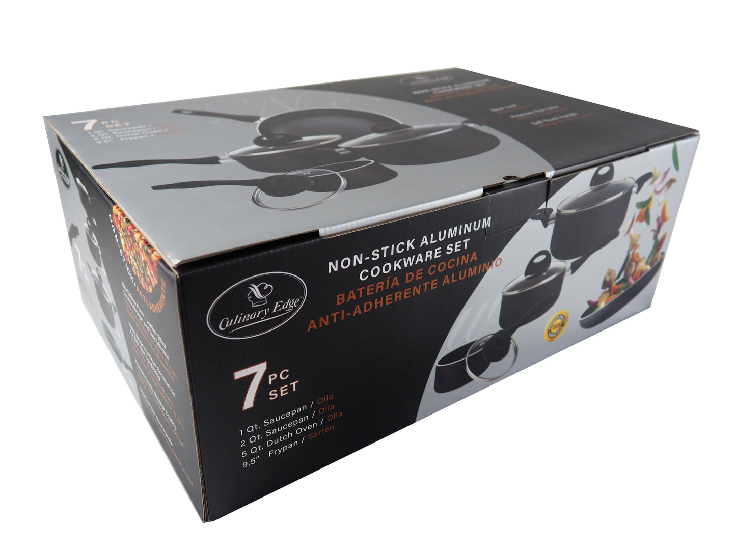 TEXTURED EXTERIOR - 7PC NONSTICK COOKWARE SET