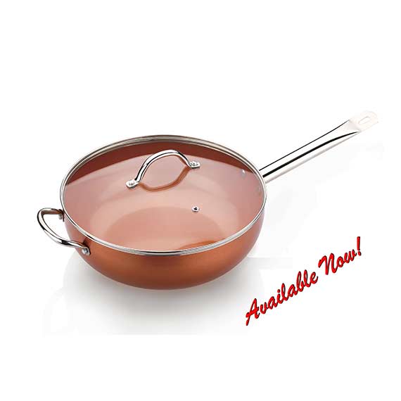 12 IN / 6QT COPPER NONSTICK WOK SET