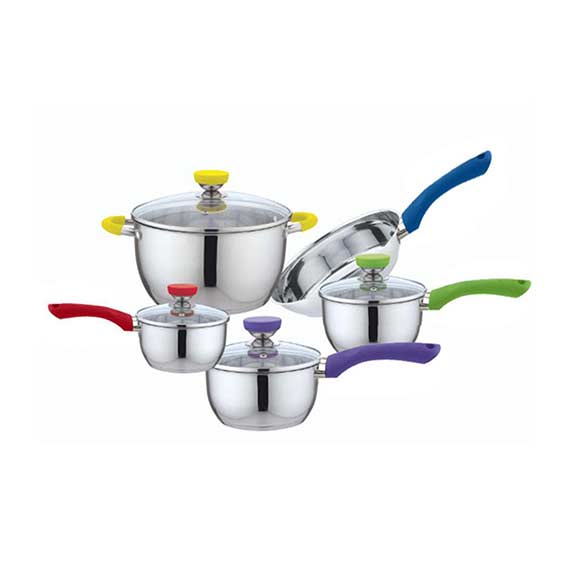9 PC S/S COOKWARE SET - MULTICOLOR