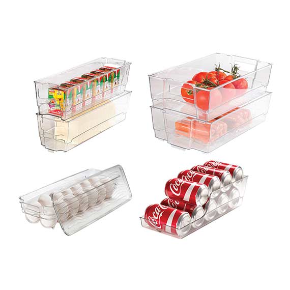7PC STACKABLE FRIDGE BINS