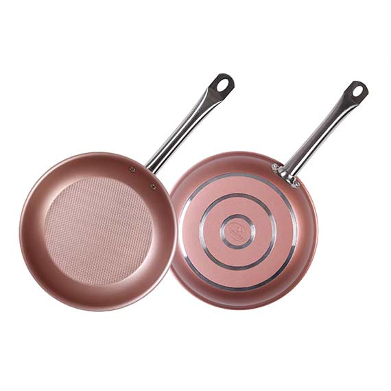 DIAMOND TEXTURED BOTTOM NON-STICK FRYPAN - 11 '' / 28CM / ROSE GOLD