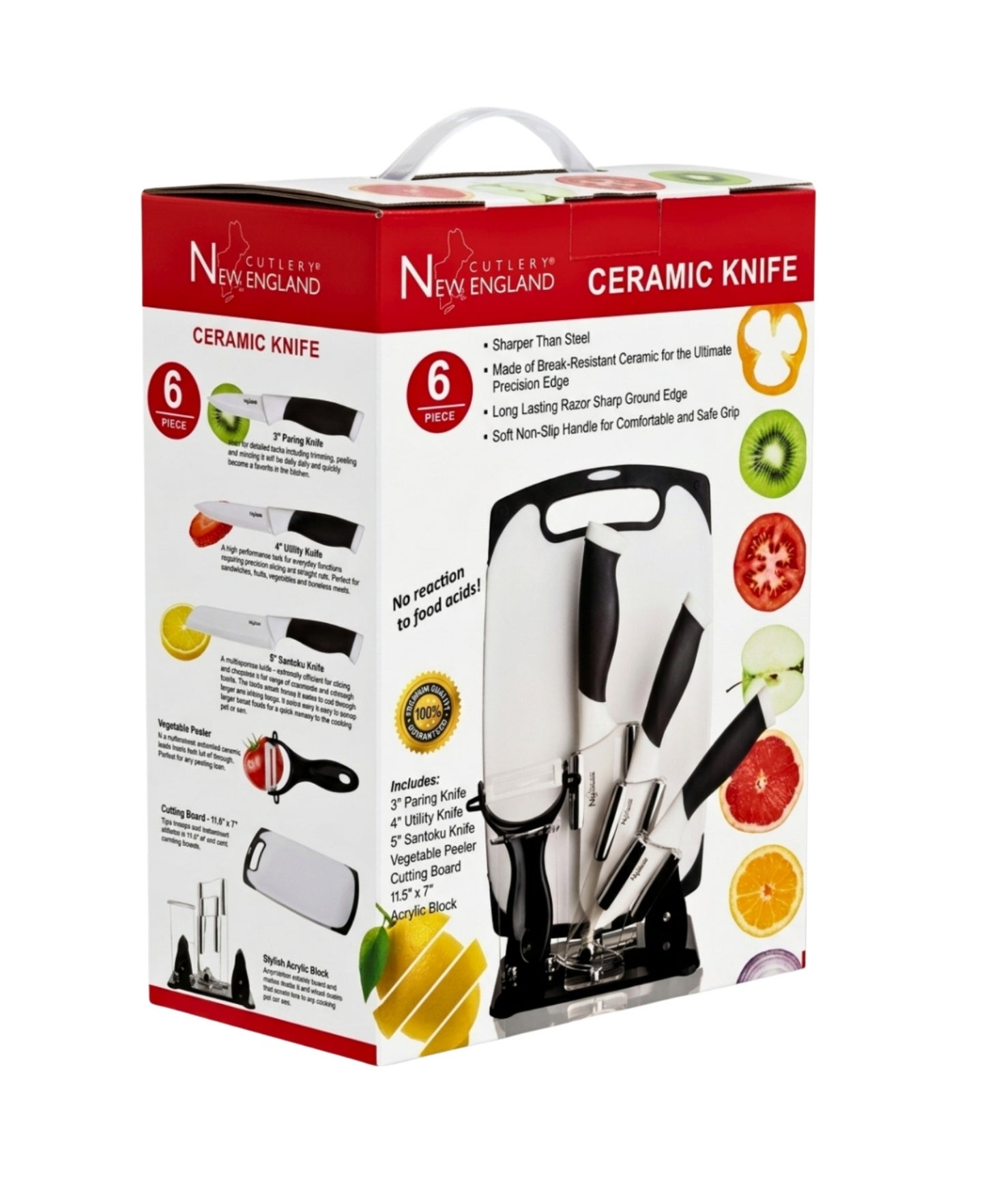 6 PC CERAMIC KNIFE BOARD - BLACK