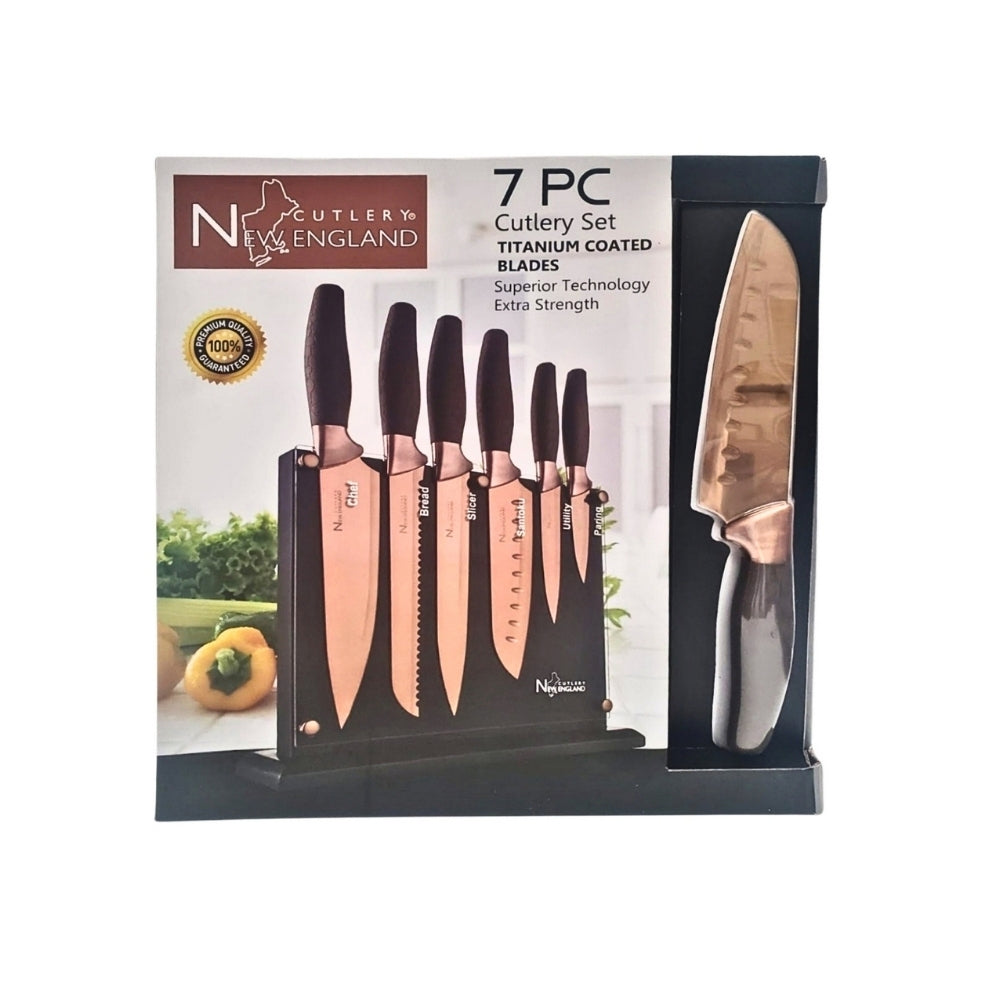 CULINARY EDGE 7PC TITANIUM COATED CUTLERY SET - COPPER