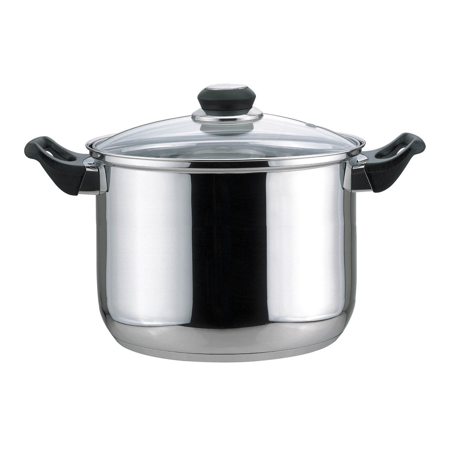 8QT S/S STOCK POT/BLK. HANDLE