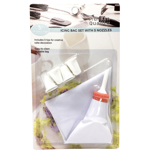 ICING BAG SET WITH 5 NOZZLES