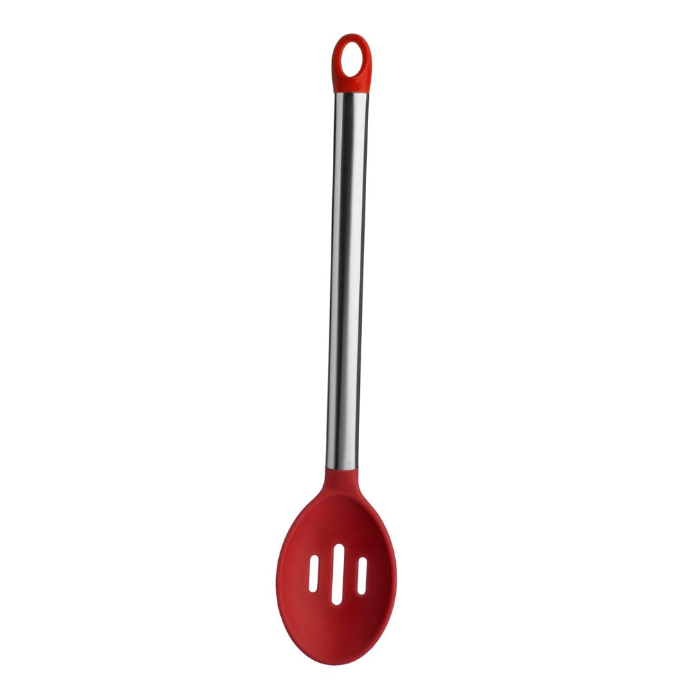 SILICONE SLOT SPOON/SS-RED M