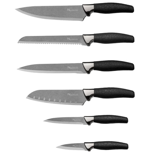 7PC TITANIUM COATED CUTLERY SET--BLACK